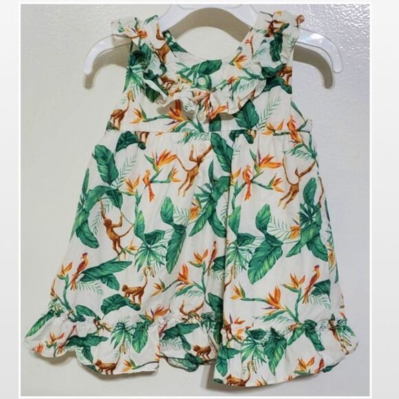 JANIE AND JACK Dress Kids 12-18 Months Tropical White Kid Girl Summer Set - Picture 9 of 16